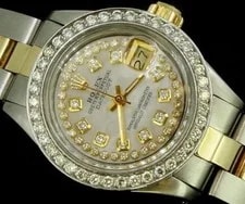 Rolex — Rolex Lady Datejust Stainless Gold Diamond Dial Bezel — Watch — resale