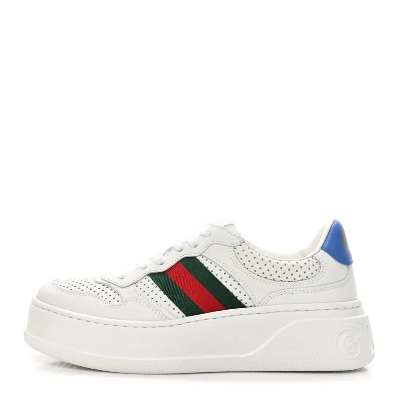 Gucci — Web Perforated Platform 55mm Sneakers 37.5 Bright Splash — Sneaker — resale