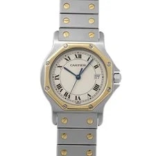 Cartier — Cartier Santos W2001583 30mm Stainless Steel Ivory #WW2653 — Watch — resale