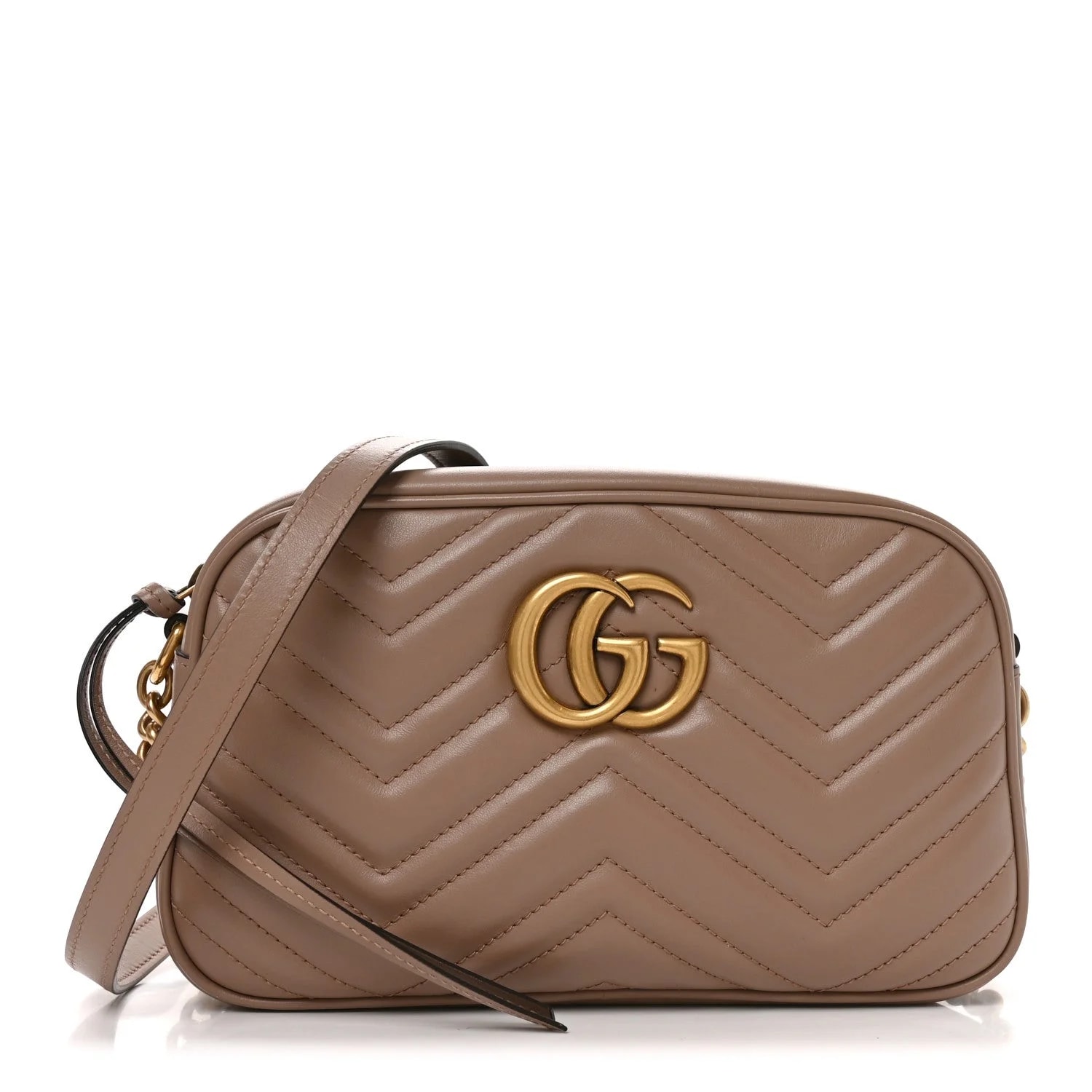Gucci — Matelasse Small GG Marmont Chain Porcelain — Handbag — resale