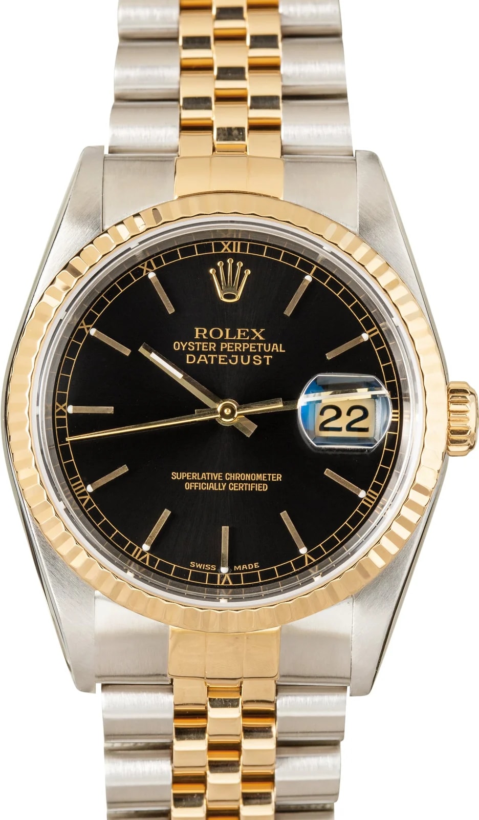 Rolex — Two Tone Rolex Datejust 36 Ref 16233 Black Dial — Watch — resale