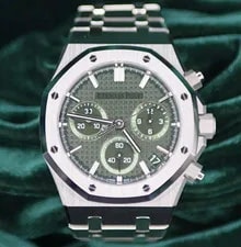 Audemars Piguet — Audemars Piguet Royal Oak Selfwinding Green Dial Complete SET 26240ST — Watch — resale