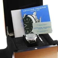 Panerai — Panerai Luminor Base PAM00002 44mm SS Black Dial Hand-Wind Leather Strap #C201 — Watch — resale
