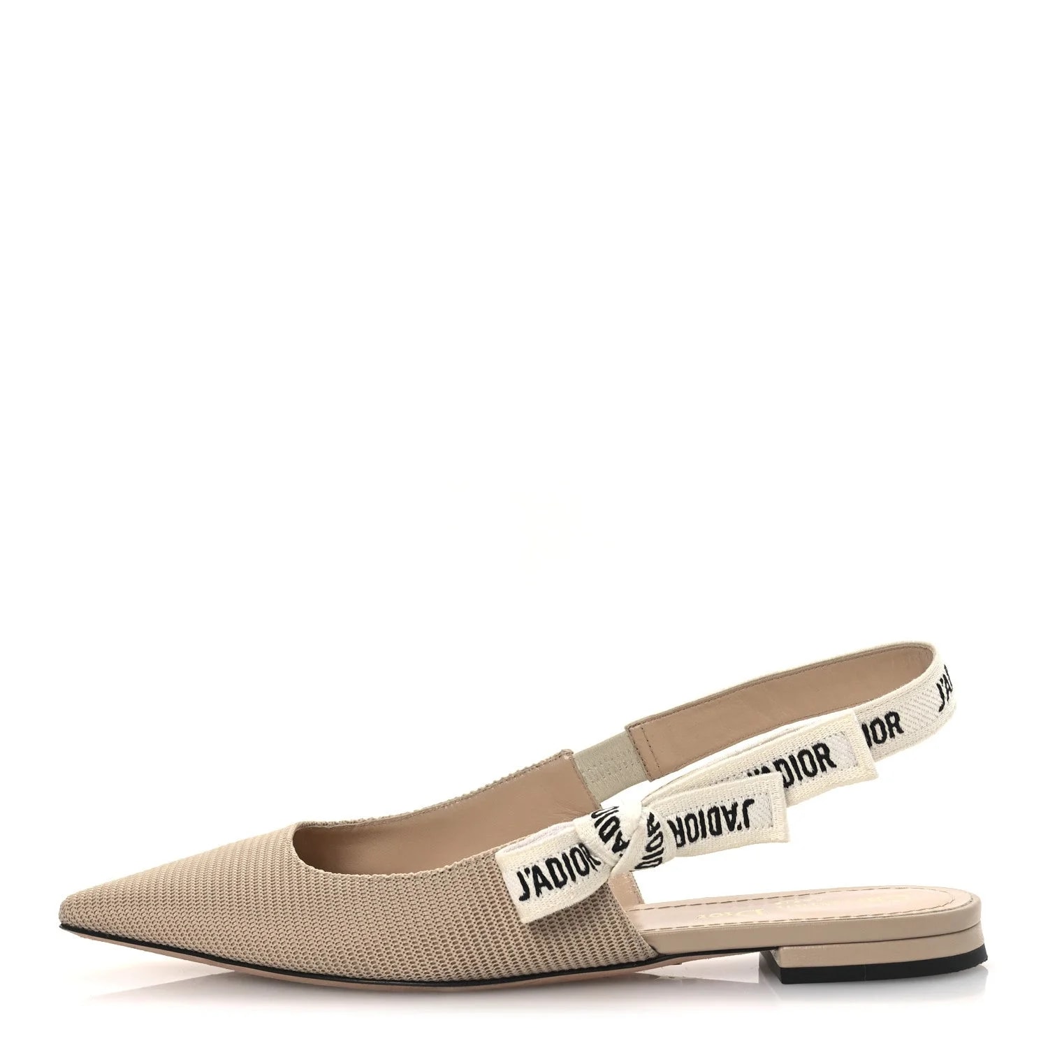 Dior — Technical Ribbon J'Adior Slingback Ballet 38.5 Nude — Designer Shoe — resale
