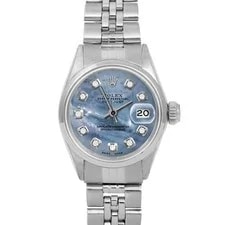 Rolex — Rolex Datejust Blue MOP Diamond Dial Smooth Bezel Jubilee Band — Watch — resale