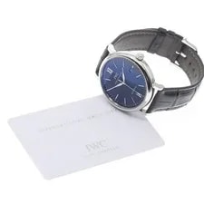 IWC — IWC Portofino IW356502 40mm SS Black Dial Automatic Date Leather Strap #C494 — Watch — resale