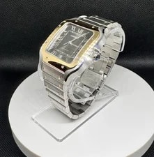 Cartier — Cartier Santos Two-Tone Grey Dial Date W/ Box, Papers, Straps W2SA0030 — Watch — resale