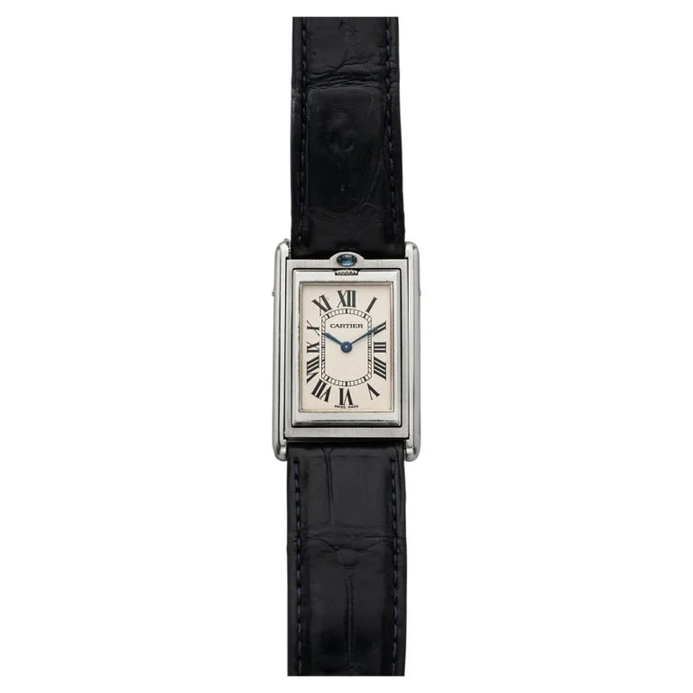 Cartier — 2001 Cartier Tank Basculante 2390 Stainless Steel White Roman Dial Manual 25 Mm — Watch — resale