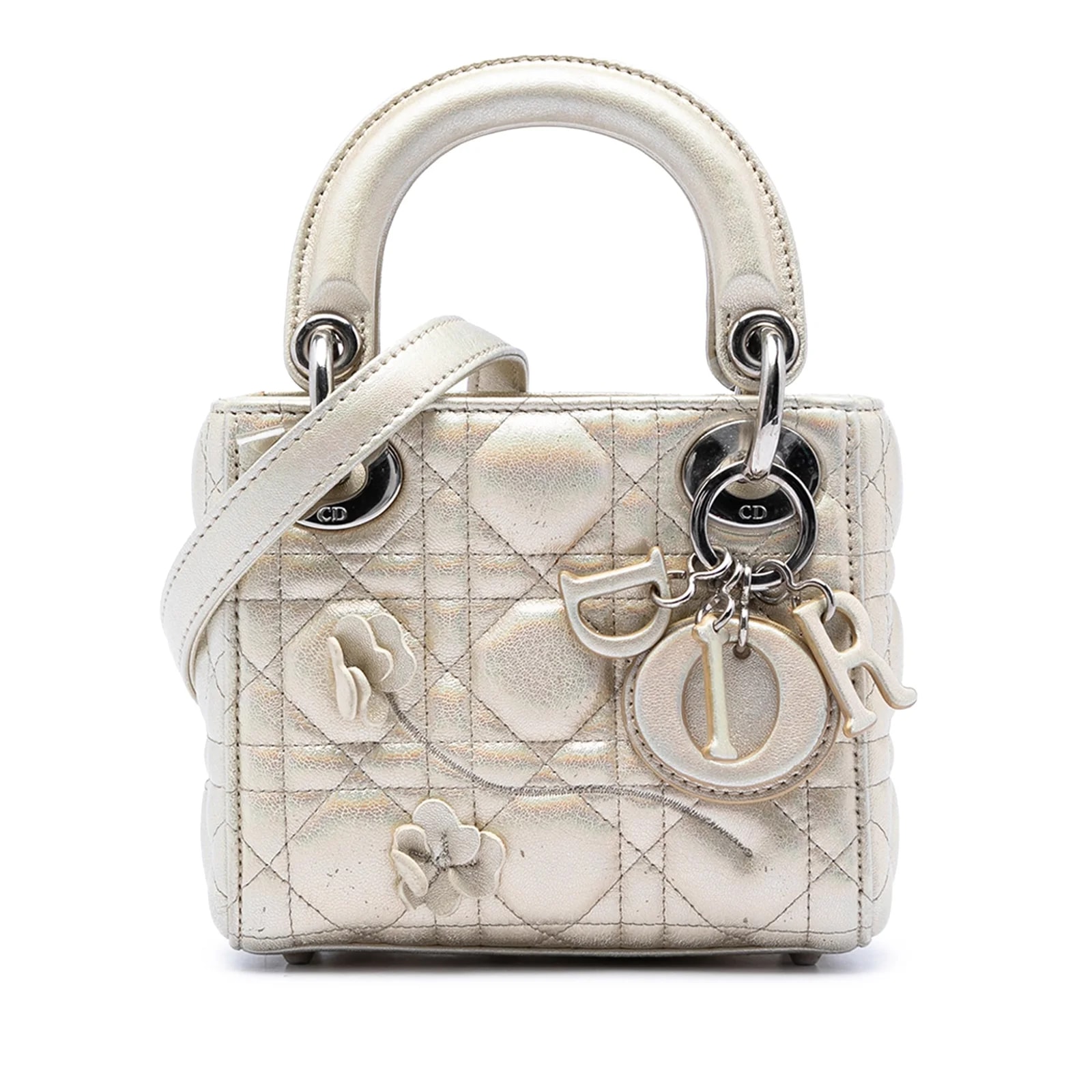 Dior — Micro Metallic Crinkled Lucky Dior Lady — Handbag — resale