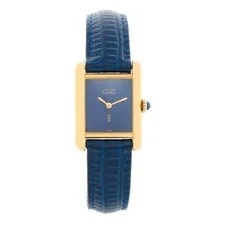 Cartier — Cartier Must de Tank With Blue Simulated Lapis Dial W/Gold Flecks — Watch — resale