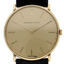 Audemars Piguet — Audemars Piguet 4539/002 Round 2 Needles Gold Dial Manual Yellow Gold Leather — Watch — resale