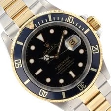Rolex — Rolex Submariner Date 16613LN Black 40MM 18K Yellow Gold Steel W/ Paper — Watch — resale