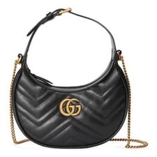 Gucci — Gucci GG Marmont Half Moon Top Handle Chain Auth — Handbag — resale
