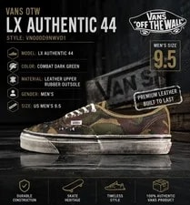 Vans — Vans OTW LX Authentic 44 Combat VN000D9NWVD ’s — Sneaker — resale