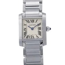 Cartier — Cartier Quartz Tank W51008Q3 Stainless Steel 25mm Silver Dial #TZW395 — Watch — resale