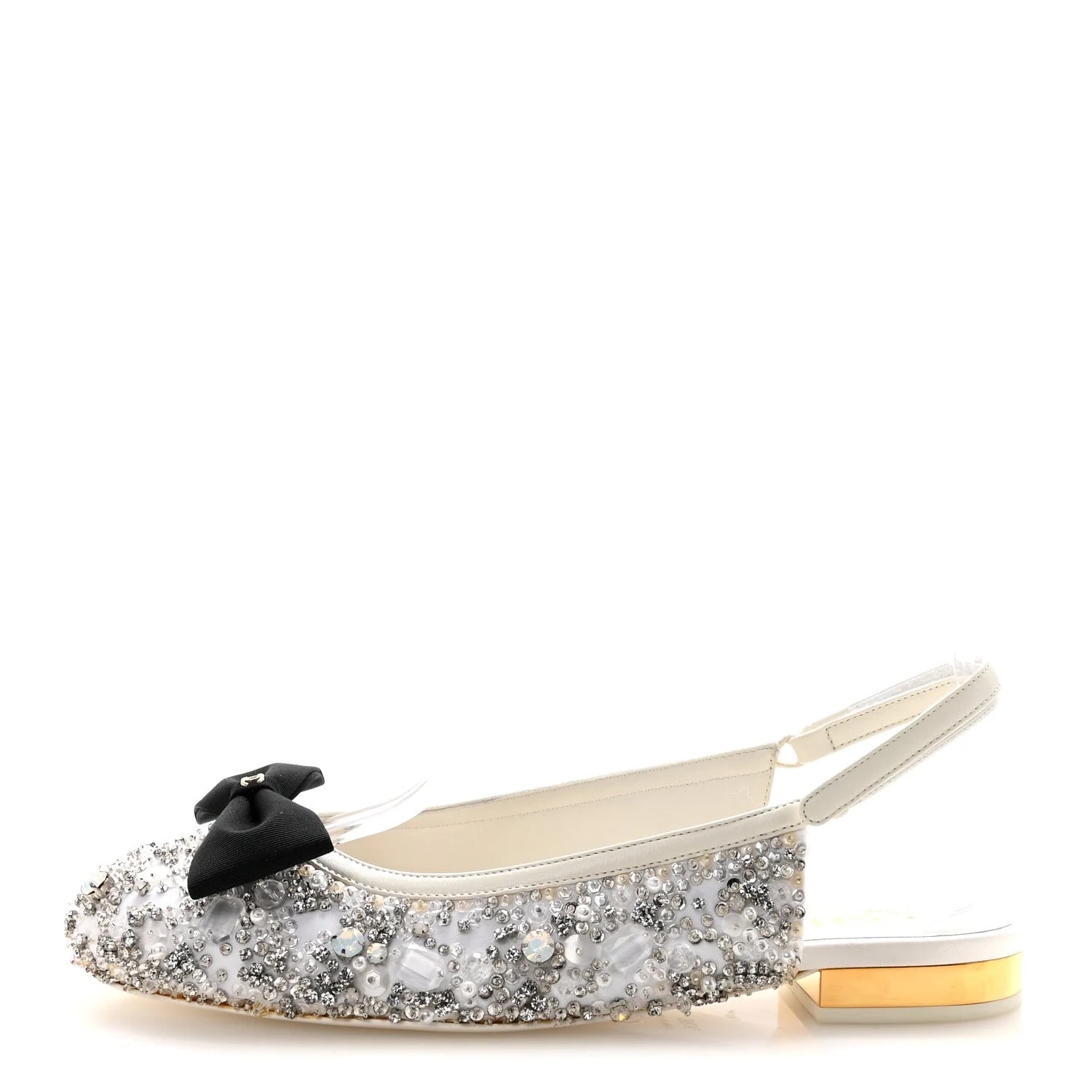 Chanel — Grosgrain Bow CC Slingback 38.5 — Designer Shoe — resale