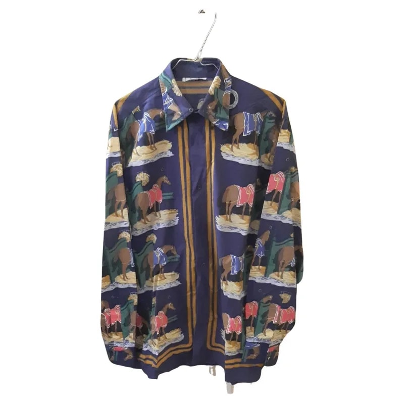 Hermès — Hermès Camicia in Cotone Ecuries Scuderie Anni '80 — Designer Shoe — resale