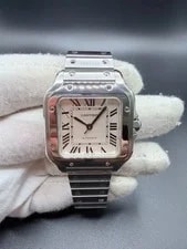 Cartier — 2023 Cartier Santos de Medium White 12/23 Ref: WSSA0029 — Watch — resale