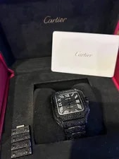 Cartier — Authentic Cartier Santos Large WSSA0018 – Custom Aftermarket Diamonds – Full Set — Watch — resale