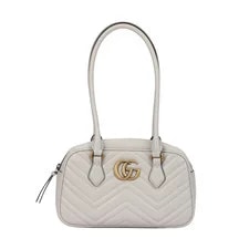 Gucci — Gucci GG Marmont Double G Logo Zipper Closure Quilted Chevron — Handbag — resale