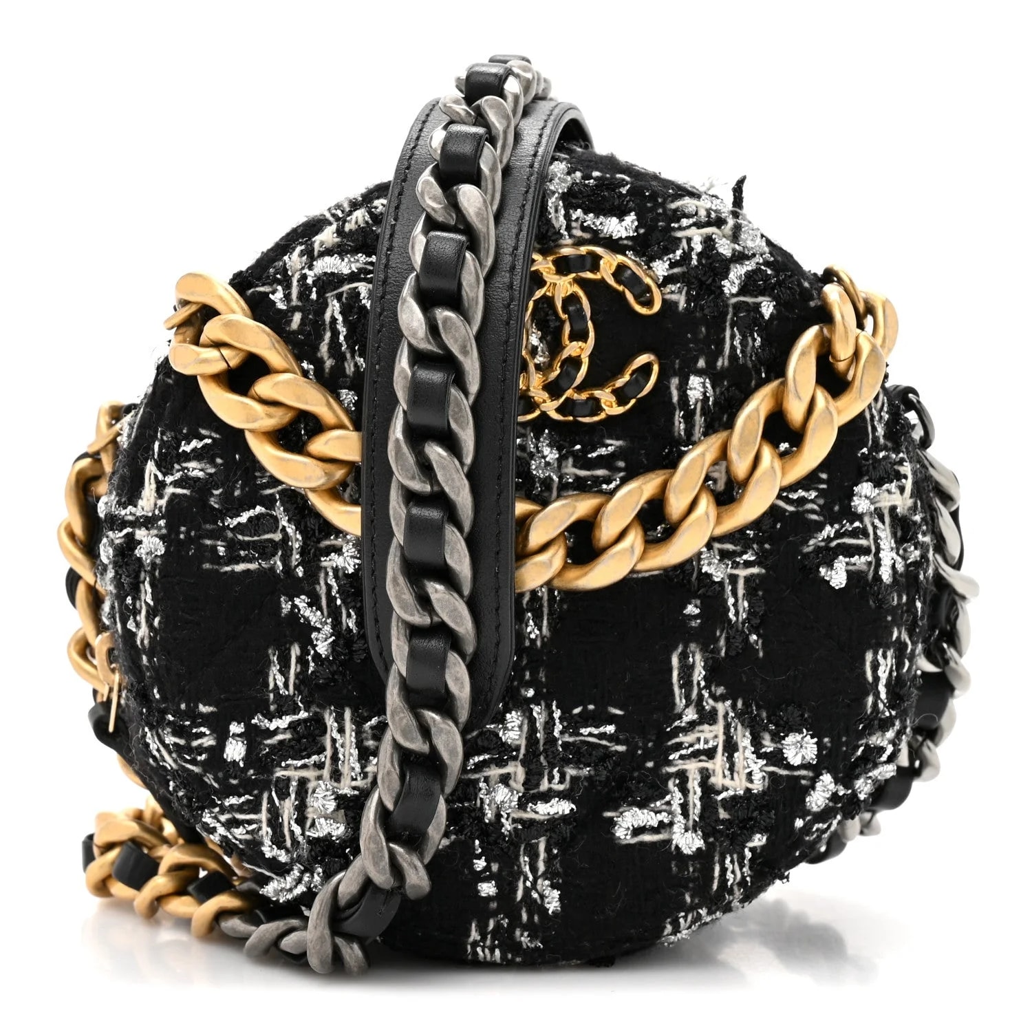 Chanel — Quilted Chanel 19 Round With Chain — Handbag — resale