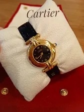 Cartier — 2026 Overhauled At Cartier Must Colize Vermeil Onyx — Watch — resale