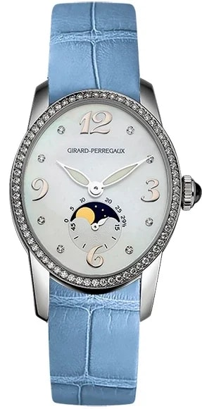 Worldofluxuryus — Girard Perregaux Worldtimer Moon Phase 18K White Gold & Diamonds Lady's — Watch — resale