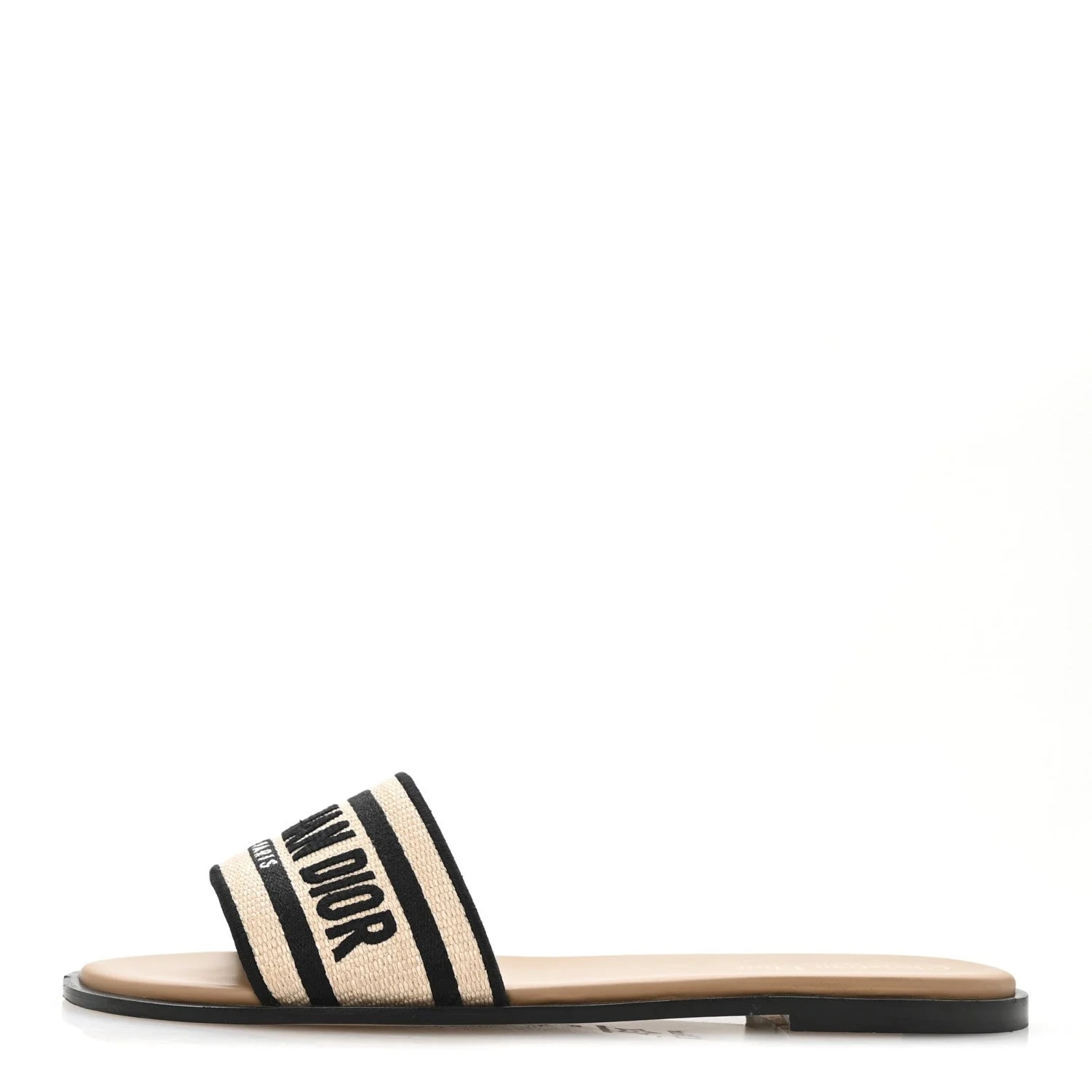 Dior — Straw Embroidered Dway Slide 41 — Designer Shoe — resale