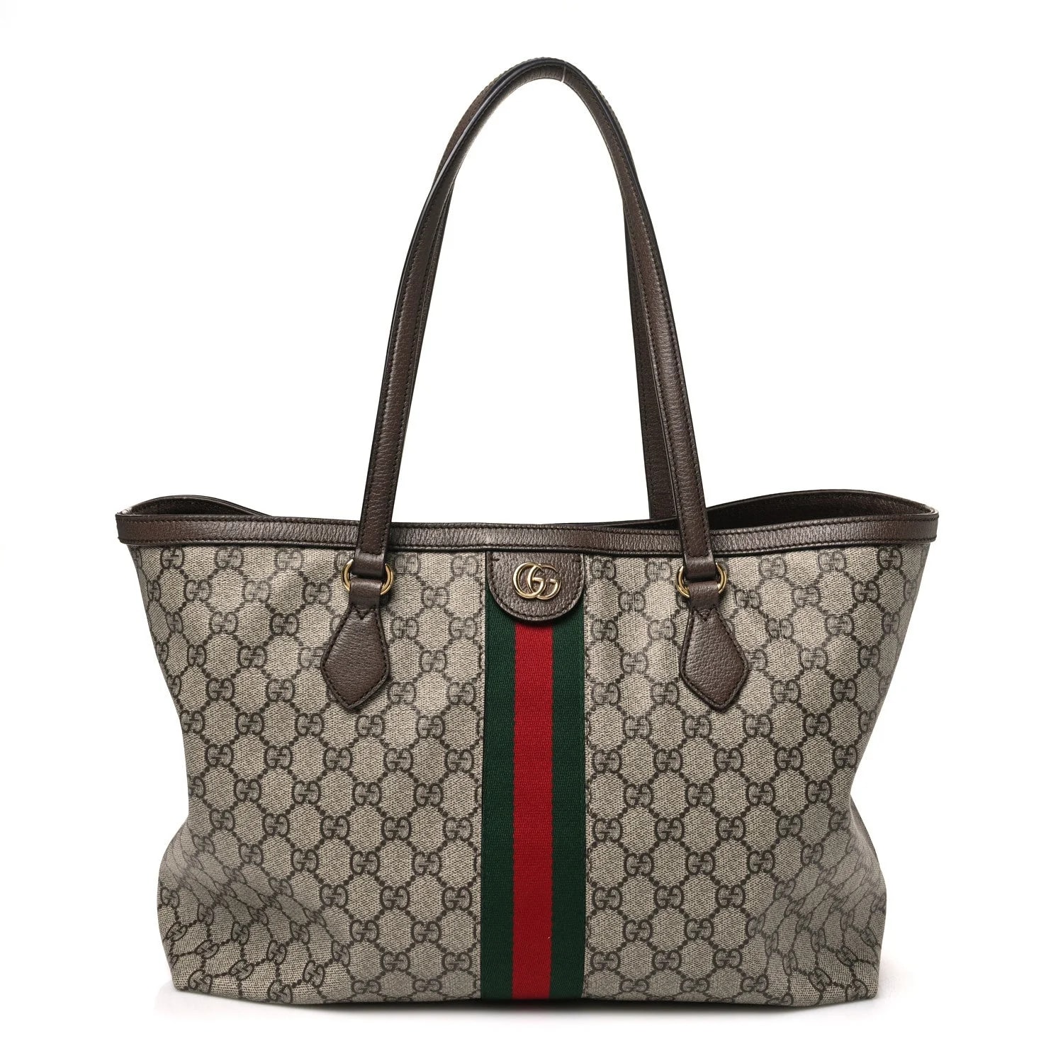 Gucci — Textured Web Medium Ophidia New Acero — Handbag — resale