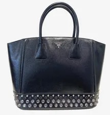 Prada — Prada Vernice Studded Top Handle — Handbag — resale