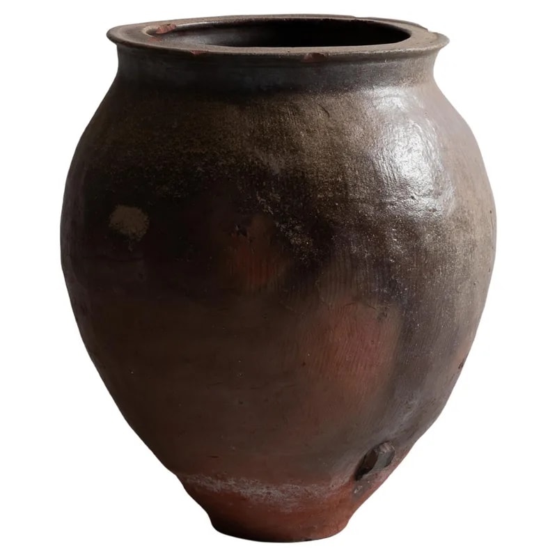 Japanese Antique Large Pottery Vase, Late 19th - Early 20th Century, Wabi Sabi — decorative_object — resale