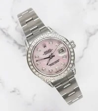 Rolex — Rolex Datejust 26mm With Pink MOP Diamond Dial, Bezel & Shoulders. — Watch — resale