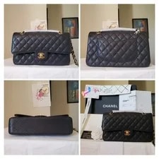 Chanel — Chanel Classic Medium Double Flap Ca.viar Hw Receipt Copy 2019 — Handbag — resale