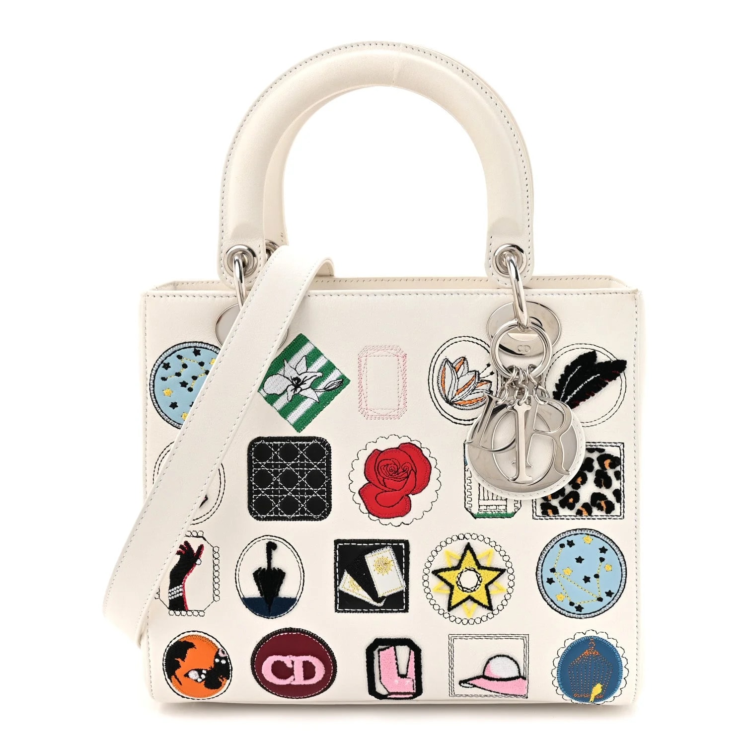 Dior — Smooth Patch Embellished Medium Lady Dior — Handbag — resale