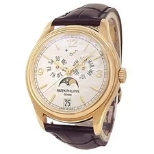 Patek Philippe — Patek Philippe Annual Calendar 18k Yellow Gold Leather Cream 5146J-001 — Watch — resale