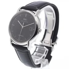 IWC — IWC Portofino IW353313 38mm SS Black Dial Automatic Date Leather Strap #C511 — Watch — resale