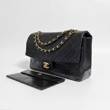 Chanel — Chanel Matelass Single Flap W Chain With GP Bla — Handbag — resale