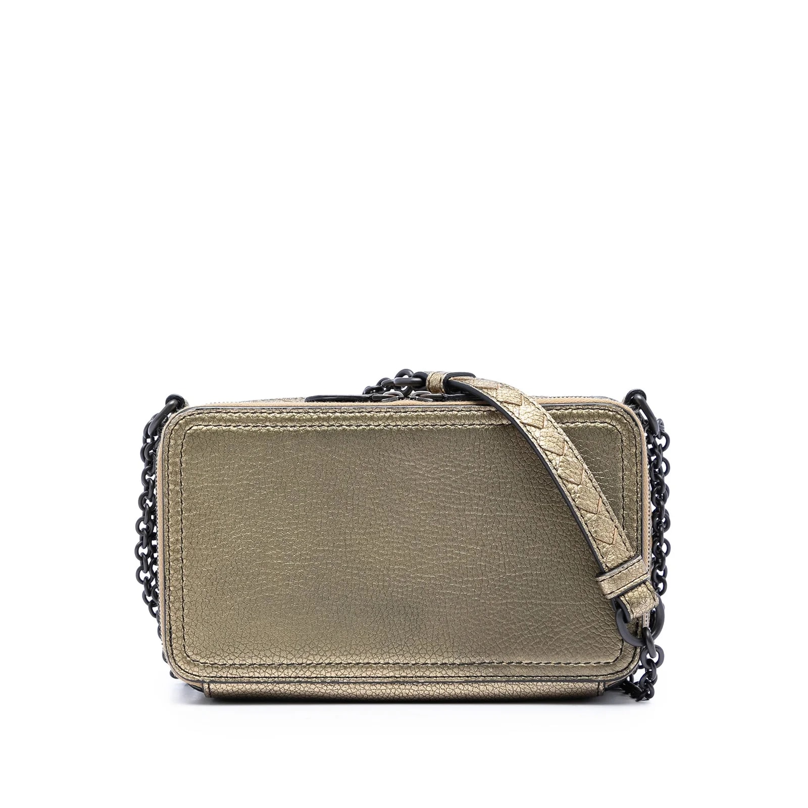 Bottega Veneta — Trimmed Metallic Double Zip — Handbag — resale