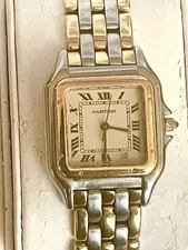 Cartier Panthere Quartz 27mm 18k Yellow Gold/Steel 3 Row W25028B6
