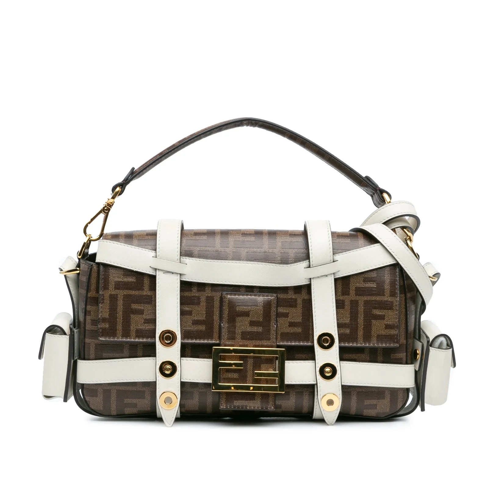 Fendi — Fabric Cage Baguette Satchel — Handbag — resale
