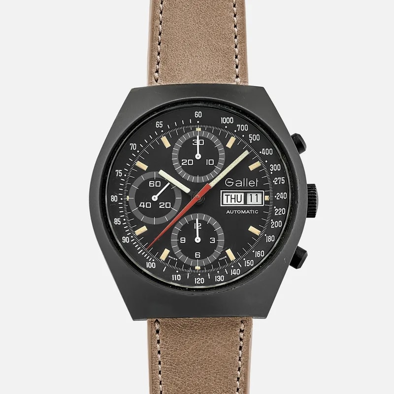 Gallet — 1980s Gallet Multichron 12 Chronograph in PVD — Watch — resale
