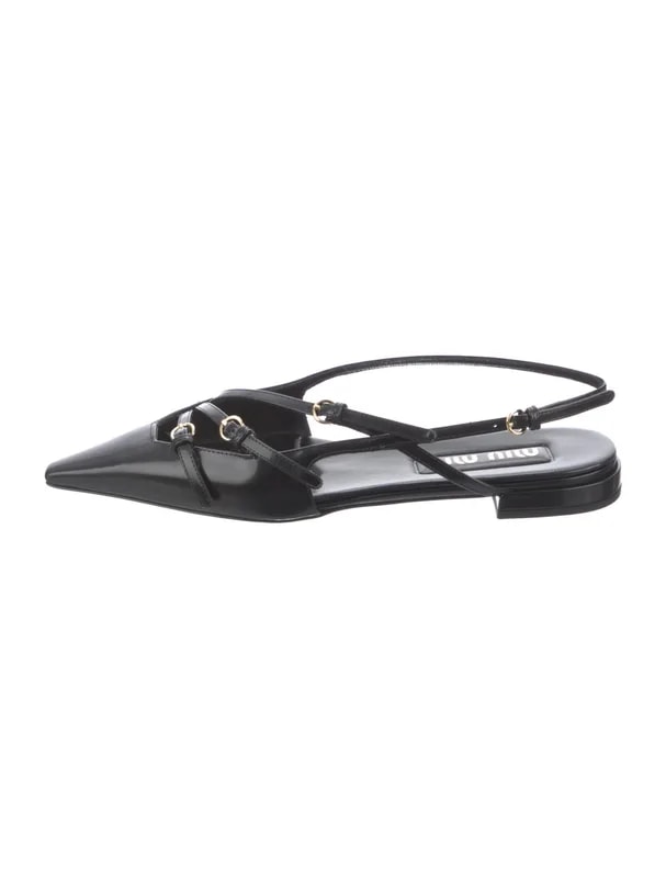 Miu Miu — Lasercut Accents Slingback — Designer Shoe — resale