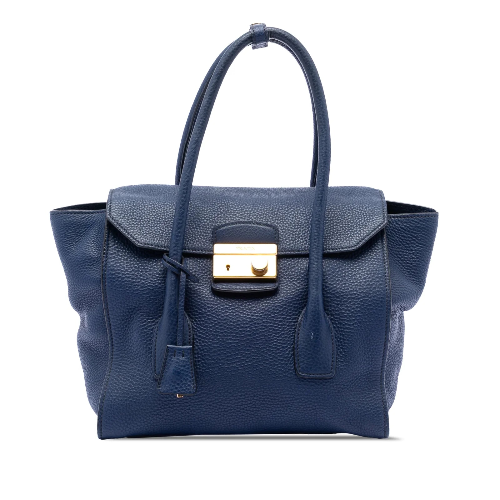 Prada — Vitello Daino Sound Lock Satchel — Handbag — resale