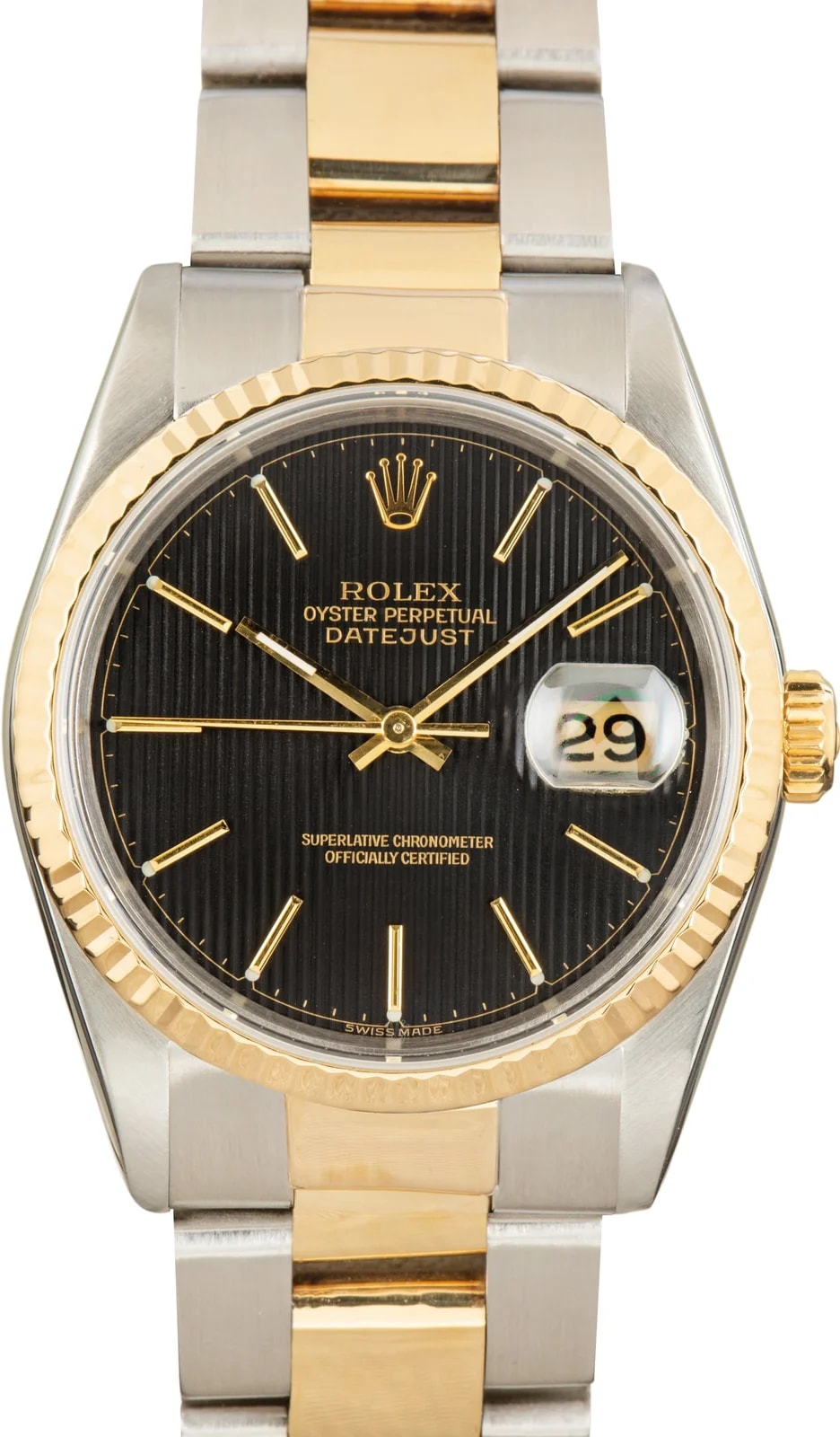Rolex — Black Tapestry Dial Rolex Datejust 36 Ref 16233 — Watch — resale