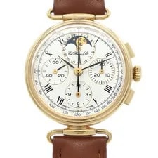 Tag Heuer — TAG Heuer Edward Heuer Chronograph 188.515 Moon Phase Date White YGP Yellow Gold — Watch — resale