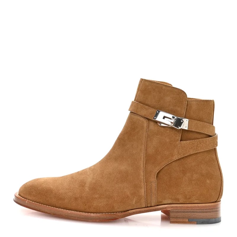 Hermès — Velours Fortune Ankle 44 Brun Fume — Designer Shoe — resale