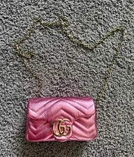 Gucci — Gucci GG Marmont Mini Chevron Chain — Handbag — resale