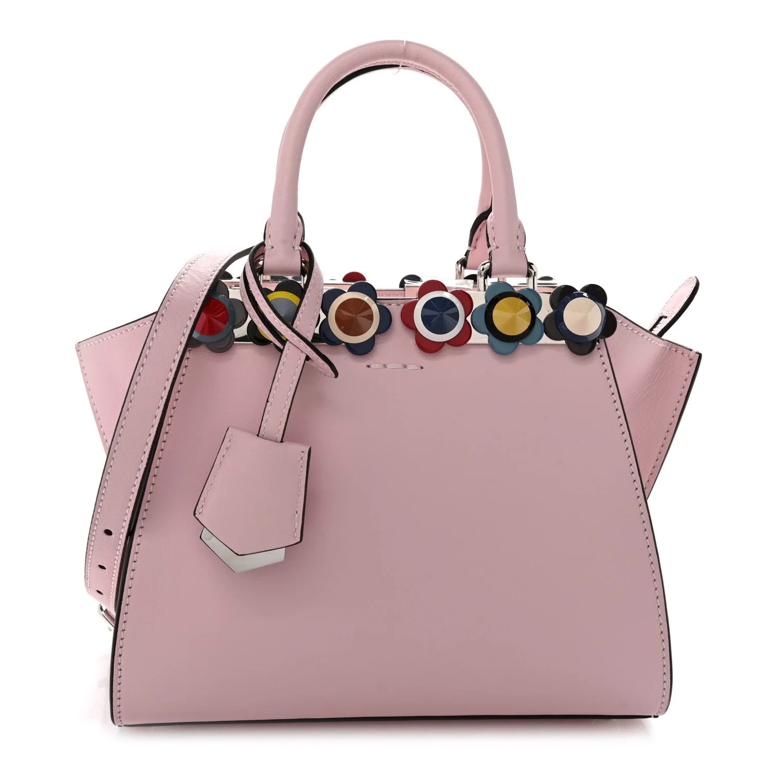 Fendi — Vitello Dolce Plexiglass Flowerland Studded Mini 3Jours Peonia — Handbag — resale