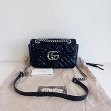 Gucci — Gucci Marmont Logo Chain Quilted Sequin Crossbody - Excellent #Gidvci — Handbag — resale