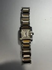 Cartier — Cartier Swiss Made Water-Resistant Two-Tone Rectangle Roman Numerals — Watch — resale